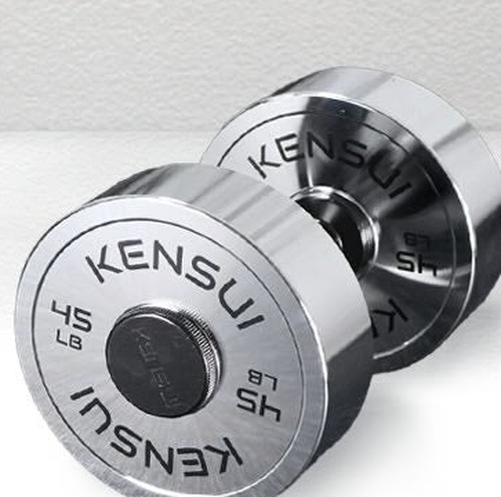 Kensui AdaptaBELL MAX loaded with chrome Kensui 45 lb plates