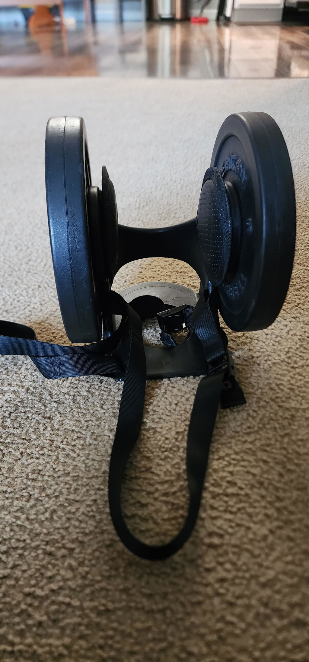 A loaded Kensui EZ-BOOT MAX V2 photographed on the carpet of a customer's home